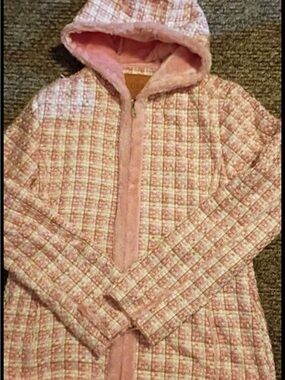 Gorgeous Pink Tweed Faux Fur Jacket/Coat